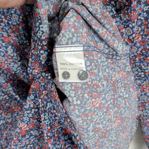 Liberty London Men's Button up Shirt Floral Print Blue multi sz 15 - Picture 5 of 8